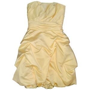 Davids‎ Bridal  Yellow Strapless Cocktail Party Wedding Guest Formal Dress 2